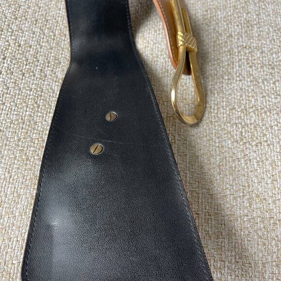 Vintage MAGID belt Brown faux leather belt Women\'s belt size L Retro belt Fancy main image 7